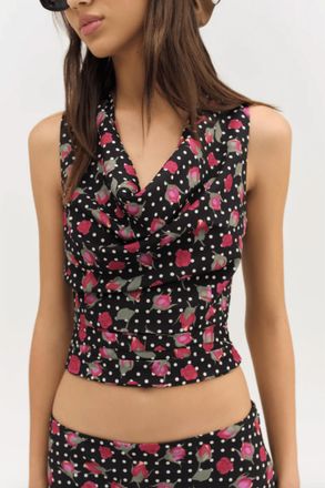 For Love & Lemons Betty Bud Top In Black