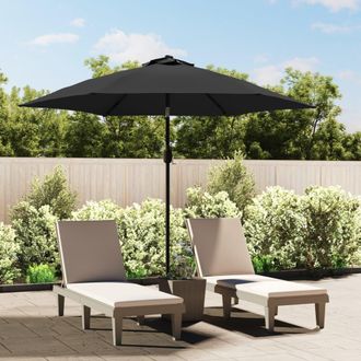 vidaXL Vidaxl - Sombrilla De Jard&iacute;n Con Luces Led Palo De Acero Antracita 300cm