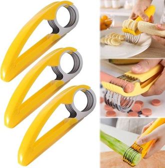 OEM Dailygoods - Juego De 3 Cortadores De Pl&aacute;tanos De Acero Inoxidable