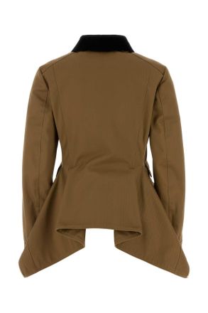 Alexander McQueen Womens Mud Cotton Jacket Caramel Giubbini