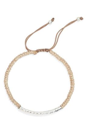 Caputo & Co. Hammered Tube Bracelet in Beige at Nordstrom
