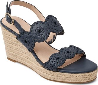 Jack Rogers Laurin Platform Wedge Sandal in Midnite at Nordstrom, Size 6.5
