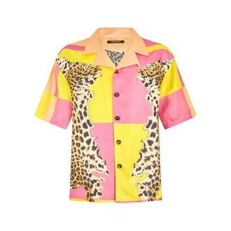 Roberto Cavalli Pop Print Silk Shirt - male - Roberto Cavalli - Short Sleeve Shirts - Multicolor - XL - Shirts