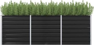 vidaXL Vidaxl - Arriate De Acero Galvanizado Gris Antracita 240x80x77 Cm