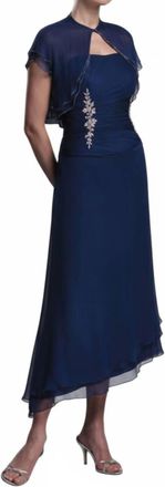 Cameron Blake Asymmetrical Hem Dress In Navy