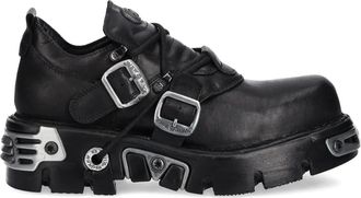 New Rock buckle-detail lace-up shoes - Black