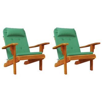 vidaXL Cojines De Sillas Liso 2 Pcs Verde 58 X 77 X 4,5 Cm Tela Oxford Vidaxl
