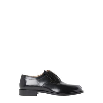 Maison Margiela Gepolijst leren Tabi veterschoenen - Heren - Nette schoenen - Zwart - 45 EU - Leer - Schoenen