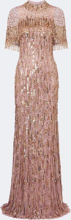 Jenny Packham Leia caped embellished gown