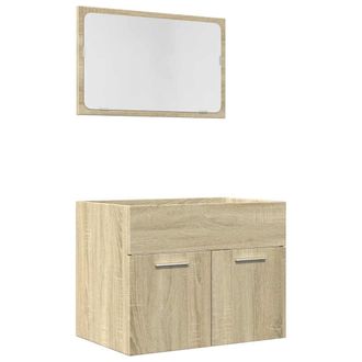 vidaXL Set Mobili Da Bagno 2 Pz Rovere Sonoma In Legno Multistrato Vidaxl