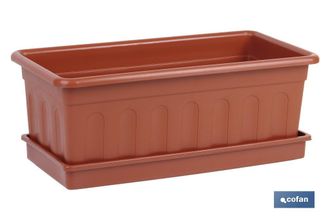 cofan Cofan - Jardinera Marron Modelo Azahar 50 X 21.5 X 16 + Plato 48 X 19.5 Cm Caja 12 Unid