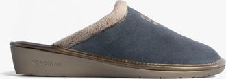 Nordikas 238 Afelpado Womens Mule Slippers Blue Leather - Size UK 7