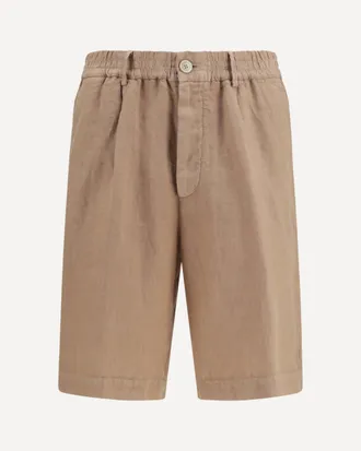 Brunello Cucinelli Lightweight d&eacute;lav&eacute; linen Shorts Male 52