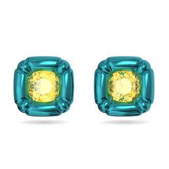 Swarovski Cushion Cut Oorbellen Dulcis - Dames - Oorbellen - Groen - ONE Size - Accessoires