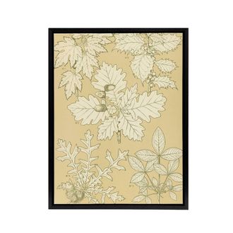 Artery8 Oak Leaves & Acorns Botanical Jones Vintage Framed Canvas Wall Art in Beige | Size: W24 x H32