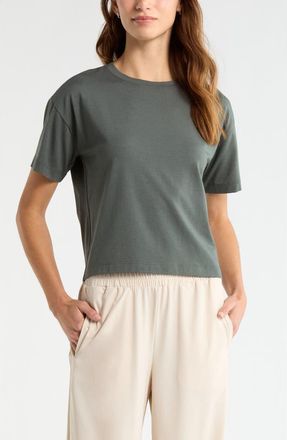 Zella New Take Crewneck T-Shirt in Green Urban at Nordstrom, Size X-Large