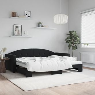 vidaXL Sof&aacute; Cama Nido Terciopelo Negro 90x190 Cm Vidaxl