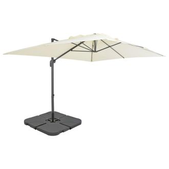Berkfield Home Outdoor Umbrella with Portable Base Sand in Beige