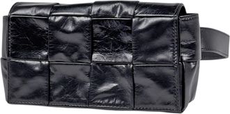 Bottega Veneta Intrecciato Black Leather Fanny Pack (Pre-Owned)