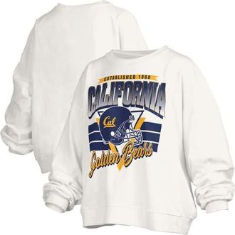 Pressbox Womens Pressbox White Cal Bears Oversized Janice Retro Waist-Length Pullover Sweatshirt at Nordstrom, Size X-Large