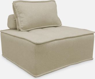 Sweeek Sweeek - M&oacute;dulo Para Sof&aacute; Modular En Tela Lisa, 1 Plaza, Dao, Beige, 90x90x40 Cm