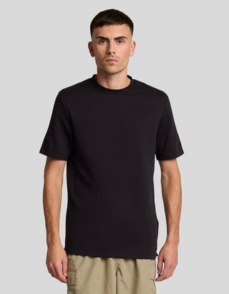 Lyle & Scott Lyle And Scott Mens Twill Texture Crew Neck T-Shirt - Black - Size: 34