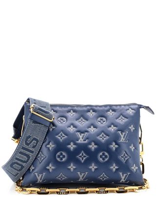 Louis Vuitton Coussin Bag Denim Printed Monogram Embossed Lambskin PM crossbody bag - Blu
