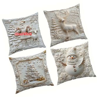 OEM Cojines Navide&ntilde;os, Roca Invernal, Criatura De Nieve - 40x40