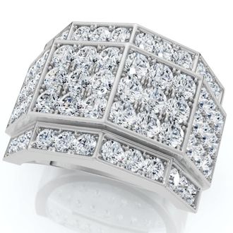 Pompeii3 3 Ct Diamond Mens Multi-Cluster Wide Ring in White or Yellow Gold