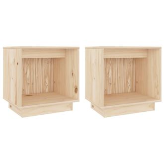 vidaXL Vidaxl - Mesitas De Noche 2 Uds Madera Maciza De Pino 40x30x40 Cm