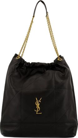 Saint Laurent Elegante Zwarte Leren Schoudertas - Dames - Schoudertassen - Zwart - ONE Size - Leer - Tassen