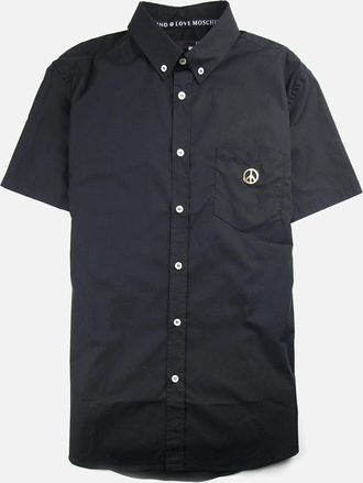 Love Moschino Mens Love Moschino Short Sleeve Shirt Pocket Badge Black - Size: 38/Regular