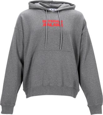 パーカー・フーディ Off-White Relaxed-Fit Grey Hoodie With Bold Front And Back Bershka boxy fit premium hoodie in gray | ASOS