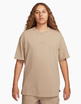 Nike Mens Nike Sportswear Premium Loose Fit T-Shirt Beige - Tan - Size: 40