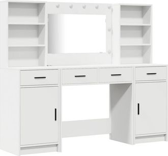 vidaXL Dressing Table Set with Drawer 3 pcs White Engineered wood vidaXL