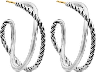 David Yurman Orecchini a cerchio Crossover in argento sterling (33,7mm)