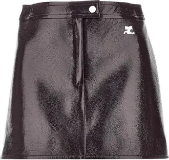 Courr&egrave;ges Vinyl effect coated mini skirt Woman 36
