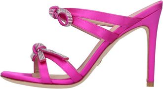 Stuart Weitzman Schoenen, Dames, Roze, 39 EU, Satijn, SW Bow 100 Slide