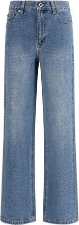 Self Portrait Blauwe Katoenen Rechte Jeans