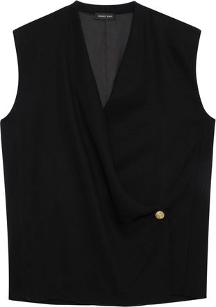 Anine Bing Venice wrap vest - women - Spandex/Elastane/Viscose - L - Black