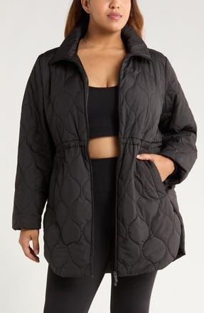 Zella Skyline Quilted Jacket in Black at Nordstrom Rack, Size 1 X