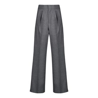 Maison Margiela Wide Trousers, female, Gray, Size: XS Wide Wool Trousers