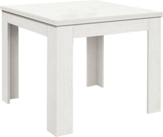 Konte Design Mesa de madera acabado fresno blanco, extensible 90×90-180×90 cm