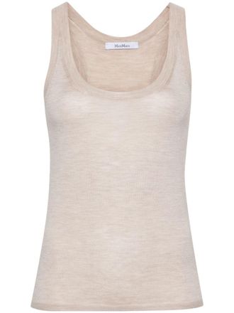 Max Mara scoop-neck knitted top - Neutrals