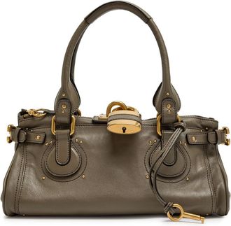 Chlo&eacute; Paddington Medium Grained Leather Shoulder bag - Grey - One Size