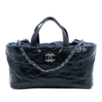 Chanel Tweedehands Cc Gequilted Glanzend Kalfsleer Portobello Tote