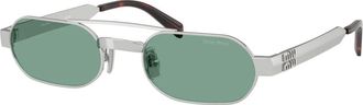 Miu Miu Sunglasses, unisex, Gray, Size: 52 MM Oval Sunglasses