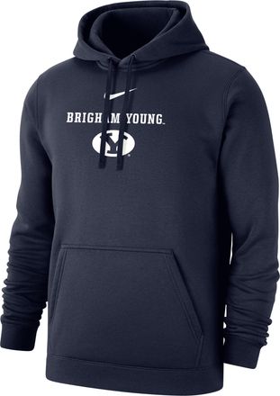 Nike BYU Club Fleece Nike Mens College Hoodie in Blue | M31777P738-BYU