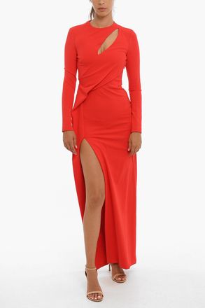 Alexander McQueen Maxi Long-Sleeve Dress with Cutouts Alexander McQueen