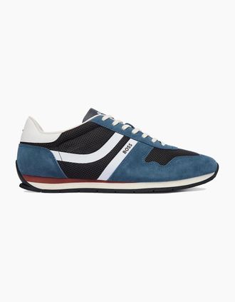 HUGO BOSS Mens BOSS ORANGE LEVON RUNN TRAINER NAVY - Size: 10